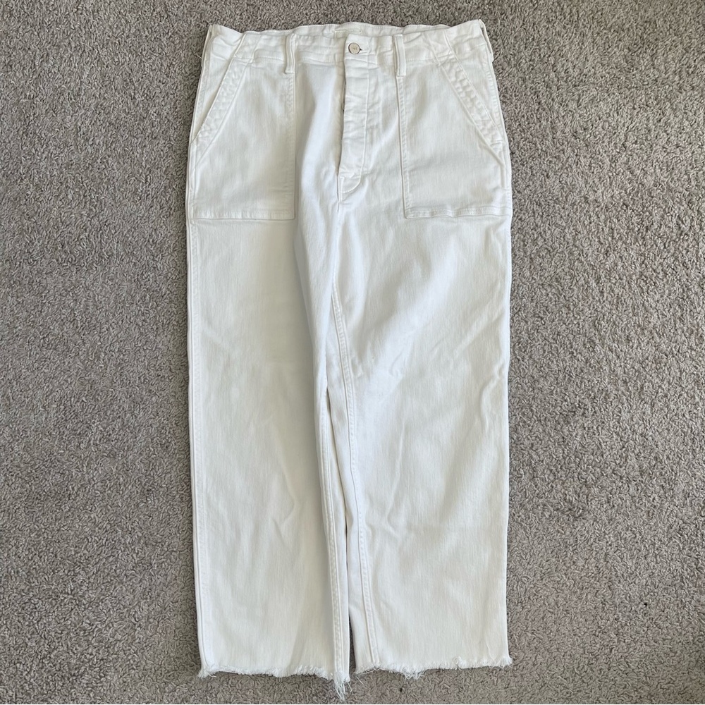 Mother Denim Utility Frayed Hem Denim Jeans
